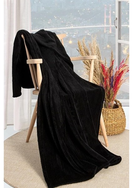 Siyah Tv Battaniye 100X170 cm