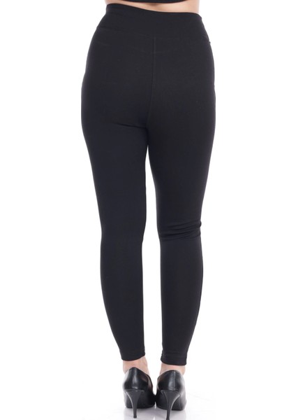 Kadın Siyah Beli Lastikli Yanı Şeritli Toparlayıcı Tayt indirimleri