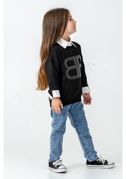 Bb Taşlı Sweatshirt Kız Çocuk 3\'lü Takım - 26K 6333 fiyatları