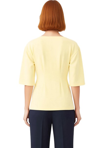 Kadın Fitted Interlok Bluz Truvakar Kol ve Peplum Detaylı Günlük Şıklık Kaliteli Şık Rahat fiyatları