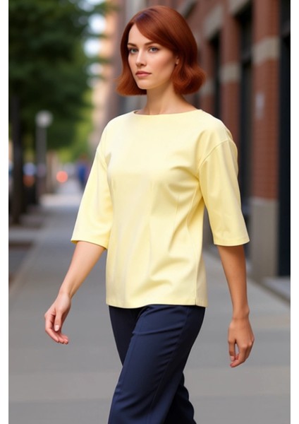 Kadın Fitted Interlok Bluz Truvakar Kol ve Peplum Detaylı Günlük Şıklık Kaliteli Şık Rahat modelleri