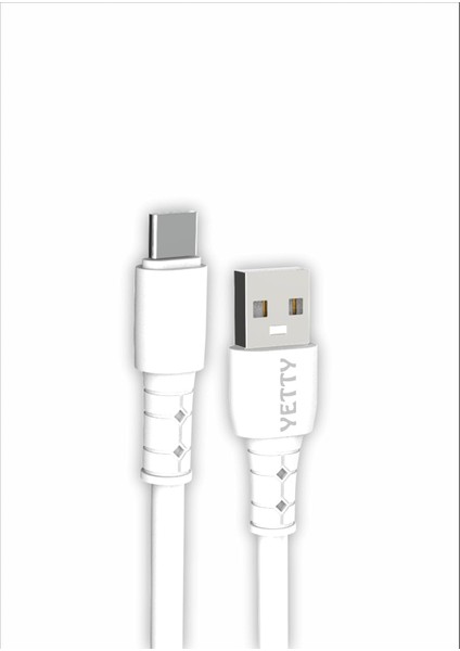 Yetty 3A, Type-C, Type-C To Type-C Silikonlu ve Hızlı Şarj Kablosu 1m Sarı Ykb-Serileri (Yerli Üretim) Farklı Renkler (Type-C, Beyaz)