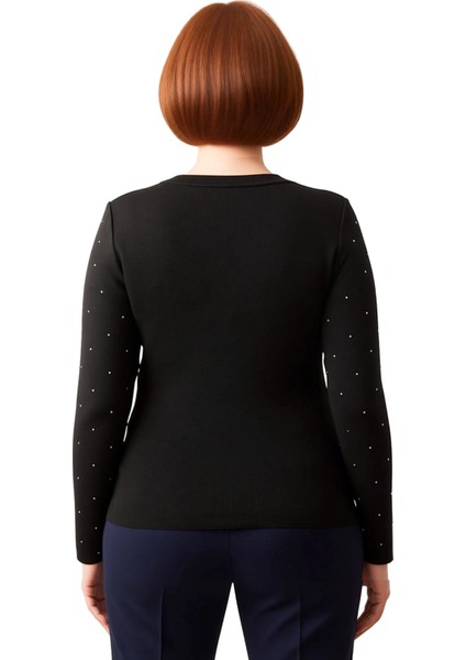 Kadın Uzun Kollu Triko Üst Bisiklet Yaka Şık Detaylı ve Rahat Kesim Kaliteli Şık Rahat Modern modelleri