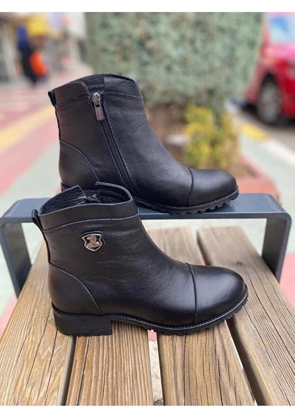 2253409K Topuklu Fermuarlı Günlük Deri Kadın Bot fiyatları