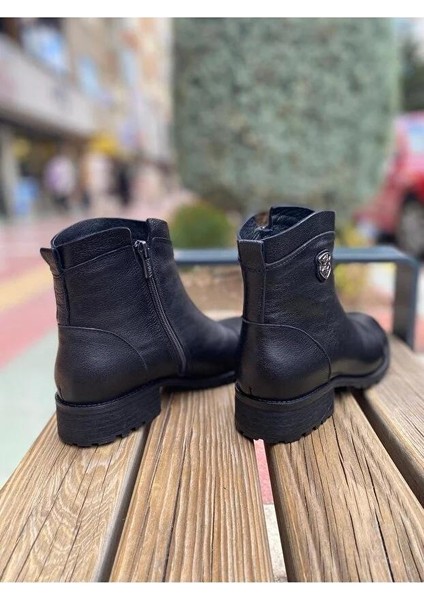 2253409K Topuklu Fermuarlı Günlük Deri Kadın Bot fırsatları