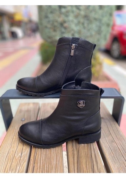 2253409K Topuklu Fermuarlı Günlük Deri Kadın Bot indirimleri