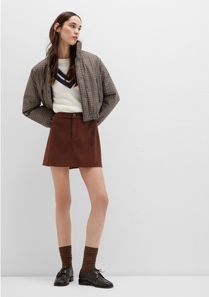 Suni Süet Kahverengi Mini Etek 1310782-70241 fiyatları