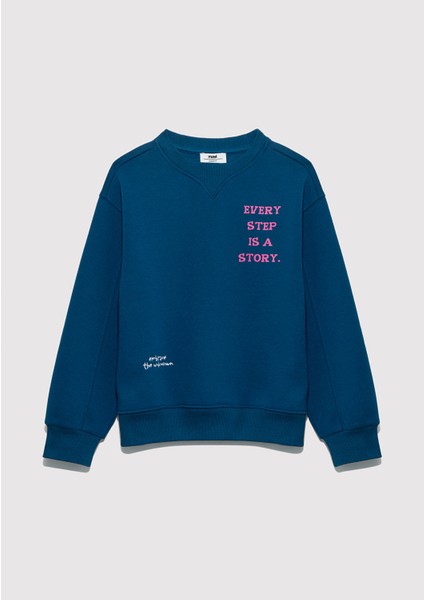 Baskılı Lacivert Sweatshirt 7S10156-89110 modelleri