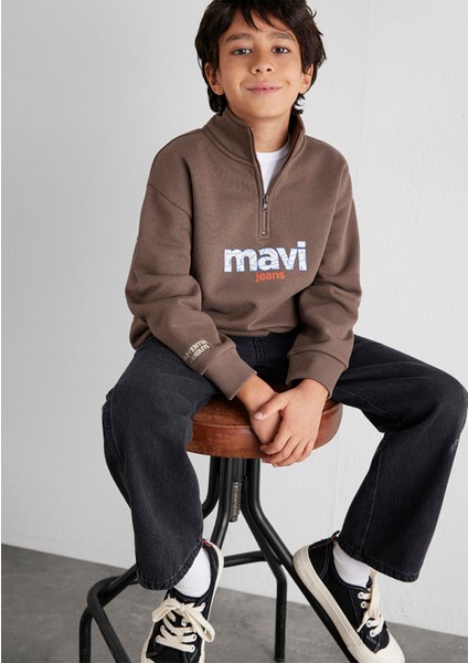 Mavi Logo Kahverengi Sweatshirt 6S10151-87181