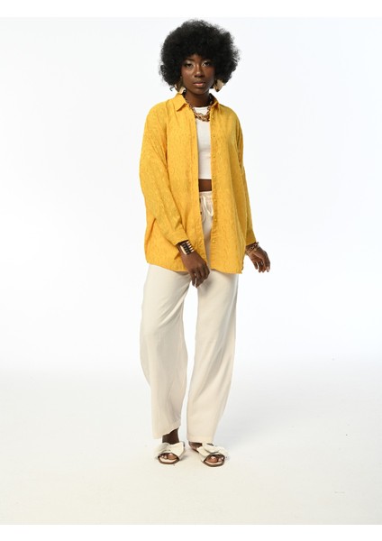 Kadın Oversıze Desenli Şifon Ince Gömlek modelleri