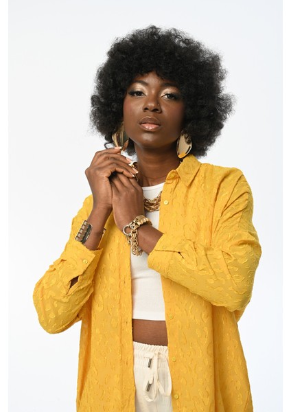 Kadın Oversıze Desenli Şifon Ince Gömlek fırsatları