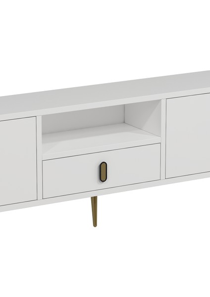 1323DROPCT-32 Tv Sehpası Beyaz-Altın fırsatları