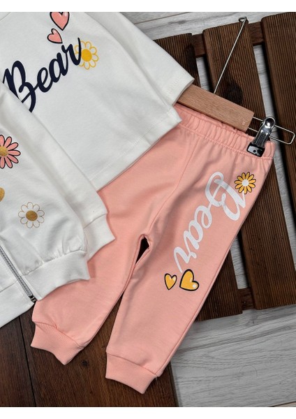 Pamuklu Hırkalı Fermuar Detaylı 3lu Kız Bebek Takım fırsatları
