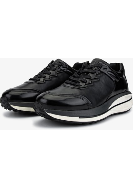 Erkek Hakiki Deri Siyah Sneakers & Spor Ayakkabı 381 22530 Erk Ayk SK25-26 Sıyah fırsatları