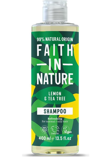 Faıth In Nature %99 Doğal Ferahlatıcı Şampuan Normal & Yağlanmaya-Kepeğe Meyilli Saçlar Için ( Limon & Çay Ağacı, 400 Ml) fiyatları