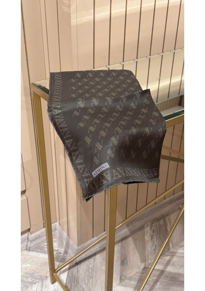 2025 Desenli Saf Ipek Twill Eşarp 9412-83