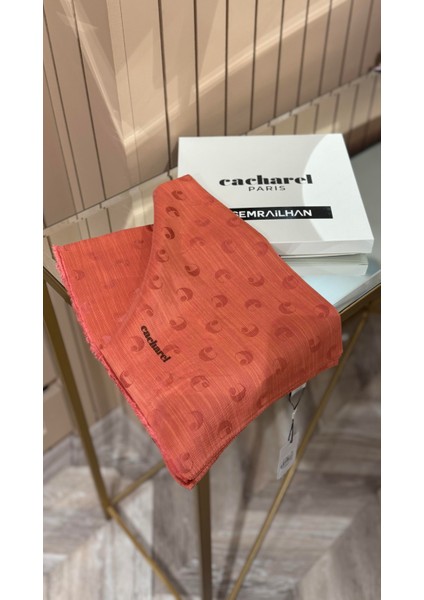 B.cacharel Logolu Ipek Koton Jakar Etol Şal Somon