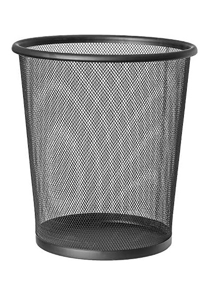 Mesh | 699768 | Kağıt Sepeti File Çöp Kovası Siyah Ofis | Çelik, Siyah | 12 L Kapasite | 26,5 x 29,5 cm fiyatları