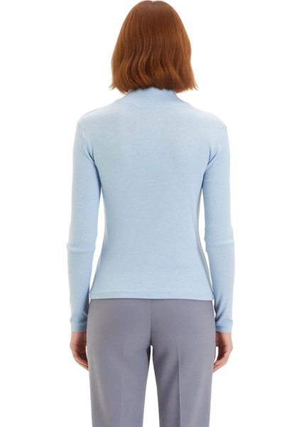 Moda Dik Yaka Örme Slim Düz Desen Casual Günlük Regular Uzun Kol Bluz fiyatları