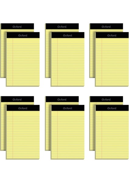 5 x 8 Yasal Ped, 12&apos;li Paket, Dar Çizgili, Sarı Kağıt, Yazı Defteri Başına 50 Yaprak, Abd&apos;de Üretilmiştir (74017)