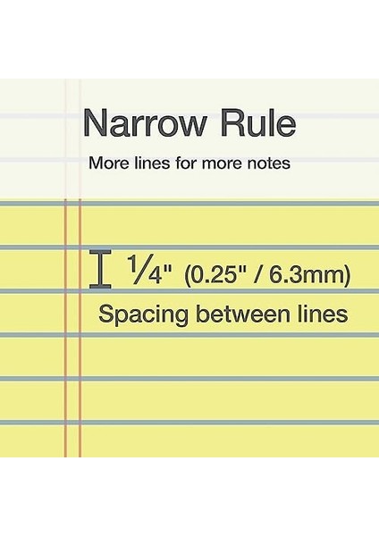 5 x 8 Yasal Ped, 12&apos;li Paket, Dar Çizgili, Sarı Kağıt, Yazı Defteri Başına 50 Yaprak, Abd&apos;de Üretilmiştir (74017) modelleri