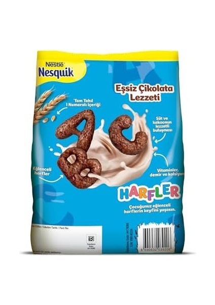 Nesquik Nestlé Harfler Kakaolu Buğday ve Mısır Gevreği 310 G modelleri