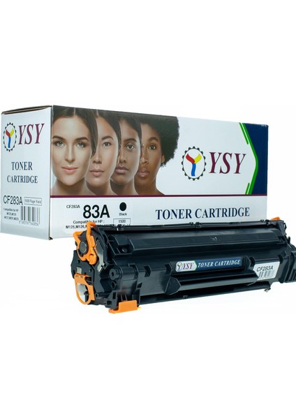 Ysy 83A(CAN-737) CF283A M125 M126 M201 M225 1500 (1.5k) Sayfa Verimli Muadil Toner (Siyah)
