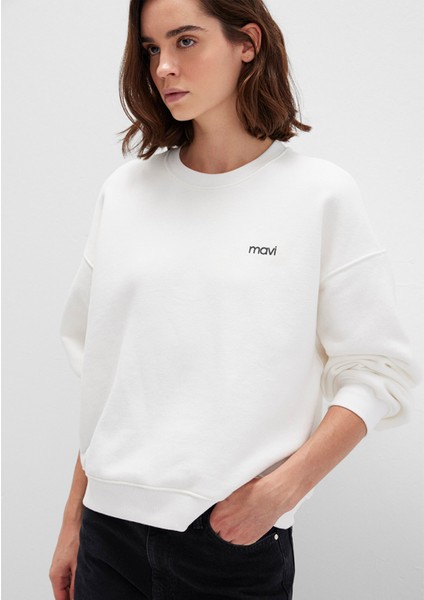 Mavi Logo Baskılı Ekru Sweatshirt 1S10490-70057 modelleri