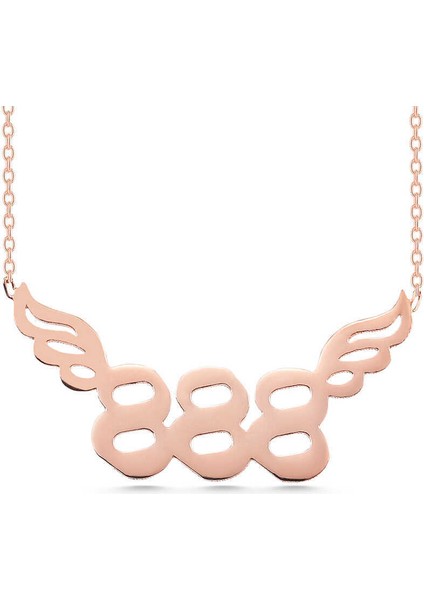 Gümüş Rose 888 Melek Sayısı Kadın Kolye