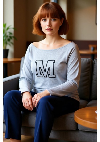 Genç Kadın Kayık Yaka Pamuklu Bluz Büyük Beden Uzun Kollu Günlük Kullanım Kaliteli Şık Rahat