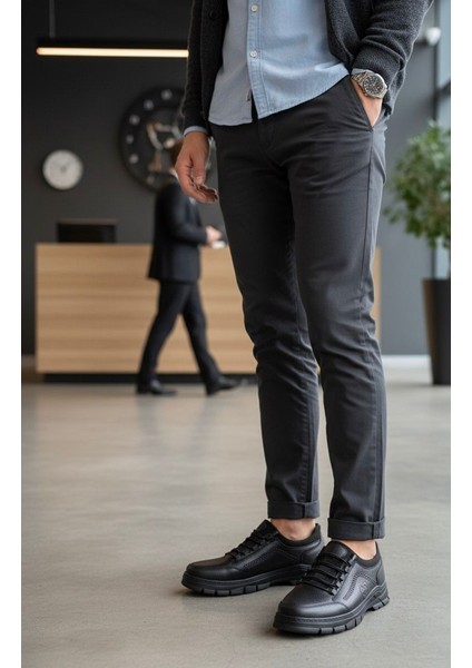 Erkek Günlük Mevsimlik Kışlık Hakiki Deri Ayakkabı Kaydırmaz Taban Ortopedik Akıllı Bağcıklı fiyatları