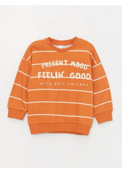 Lcw Baby Turuncu Bisiklet Yaka Uzun Kollu Erkek Bebek Sweatshirt ve Pantolon 2'li Takım fırsatları