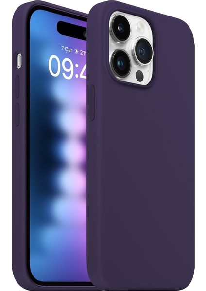 Labs Buff 15 Pro Max ile Uyumlu Rubber Fit Kılıf Silikon Kılıf, Ipeksi Dokunuş Hisli, Tam Koruyuculu Darbe Önleyici Kapak (Mor)
