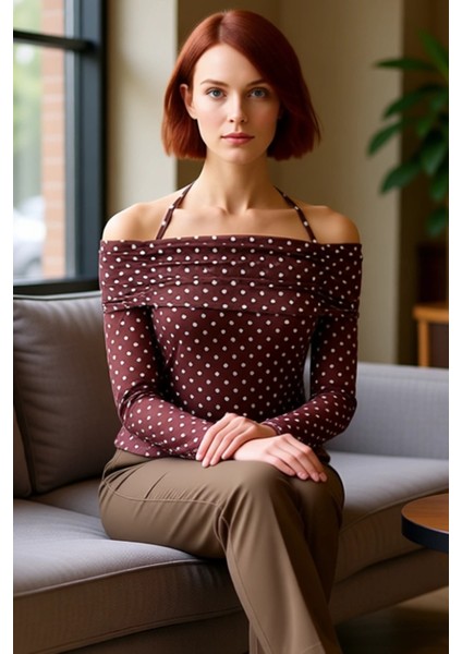 Kadınlar Için Şık Ispanyol Kol Bluz Bağlama Detaylı Örme ve Zahmetsiz Şıklık Kaliteli Şık Rahat