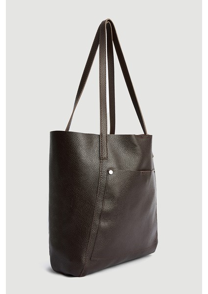 %100 Hakiki Deri Ön Cepli Shopper Kadın El ve Omuz Çantası fiyatları