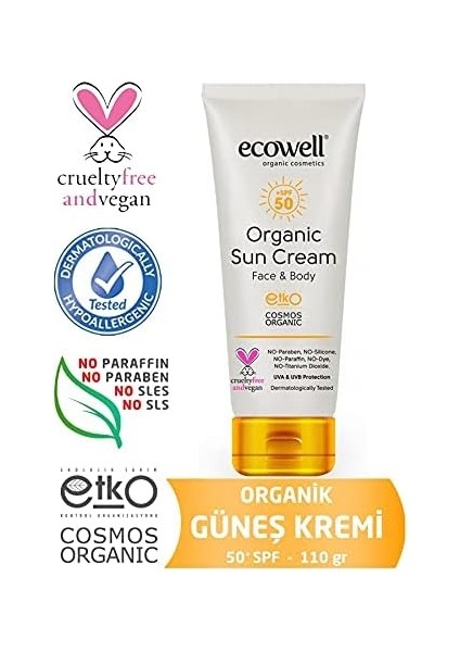 Ecowell Organik Güneş Kremi 50 Spf