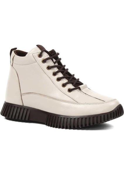 Kadın Bej Çift Fermuarlı Deri Bot fiyatları