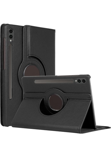 Tab S10 X820 Kılıf 360 Rotating Deri Siyah [ Tab S10 X820 ile Uyumlu Kılıf - Siyah]