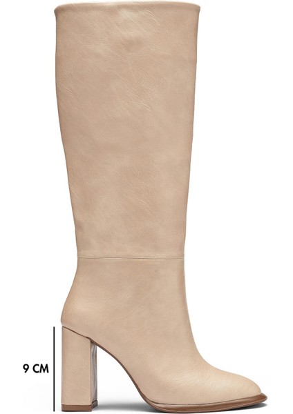 Kadın Diz Altı Kalın Topuklu Kaymaz Taban Günlük Golf Çizme 1500 fiyatları