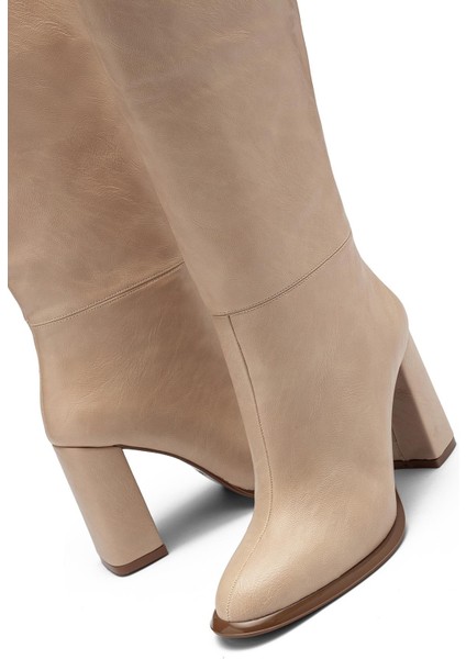 Kadın Diz Altı Kalın Topuklu Kaymaz Taban Günlük Golf Çizme 1500 modelleri