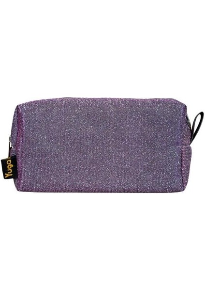 Yuga Makyaj Çantası Simli Hologramlı Mor