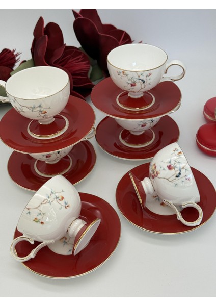 Türk Kahve Fincanı Rosso 6 Kişilik 12 Parça fırsatları
