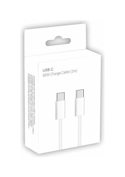 60W Type-C To Type-C Örgülü ve Şarj Kablosu 1m Beyaz K2795 (Orijinal Görünümlü) fiyatları