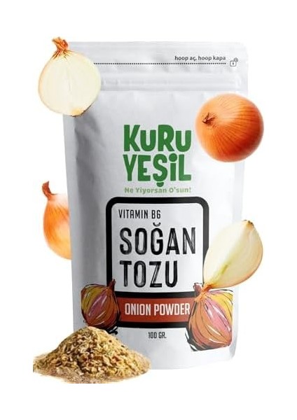Kuru Yeşil Doğal Soğan Tozu - Katkısız, Yerli Üretim, Yoğun Aromalı, Vegan & Glutensiz Baharat - Toz Soğan Kuru Sebze Baharatı - 100 gr modelleri