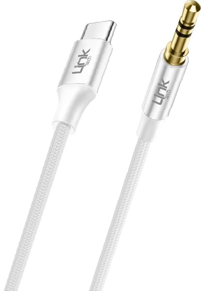 Linktech A586 Type-C - 3.5mm Aux Kablo 1mt Beyaz