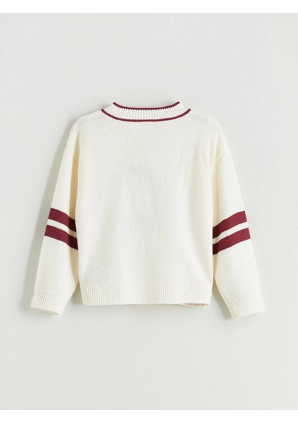 Lcw Kids Ekru V Yaka Kız Çocuk Triko Kazak modelleri