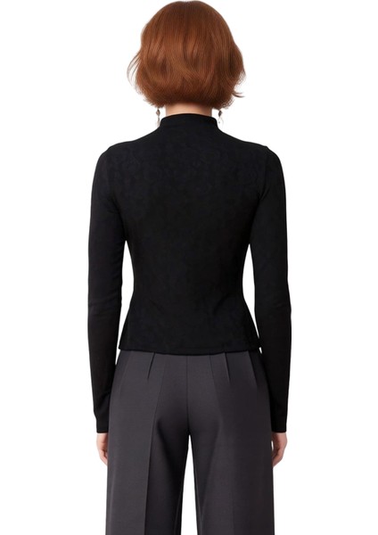 Kadın Jakarlı Uzun Kollu Hakim Yaka Bağcıklı Bluz Kaliteli Şık Rahat Modern Zarif Günlük modelleri