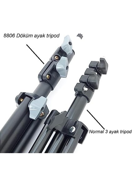 Kamera Işık Ayağı Döküm Demir 940GR Fotoğraf Makinesi Kamera 70 CM-210 cm Açılabilir Katlanabilir Yayıncı Vlog Youtuber Işık Ayağı TR8806 modelleri