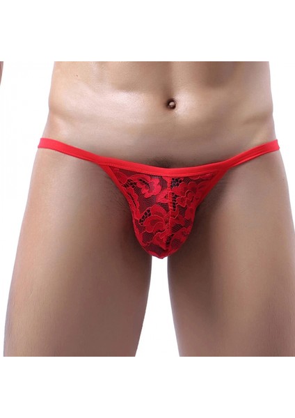 Fantazi Kırmızı Dantelli Erkek String Tanga TG274618