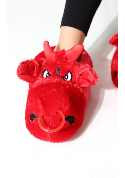 Hayvanlı B20 Boğa Modelli Kışlık Kadın Erkek Panduf Ev Içi Sessiz Taban Panduf fiyatları